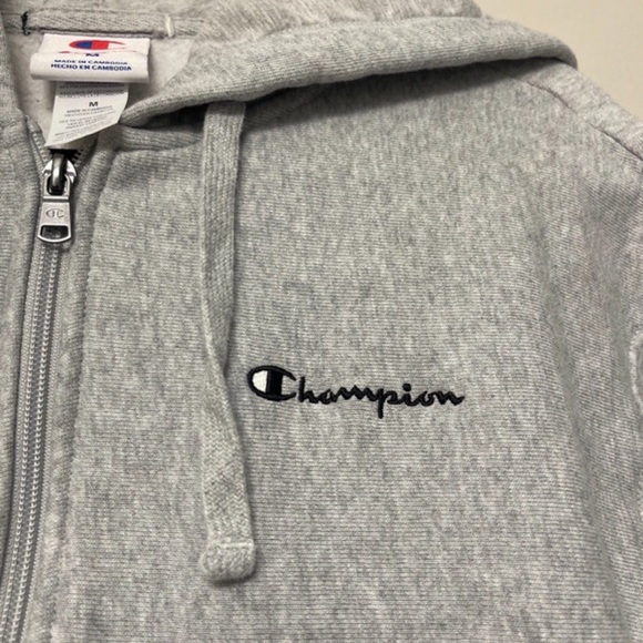 Champion Heather Gray Full-Zip Hoodie - Picture 3 of 6